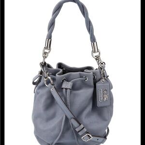 Coach Madison Marielle Blue Leather Drawstring Shoulder Bag